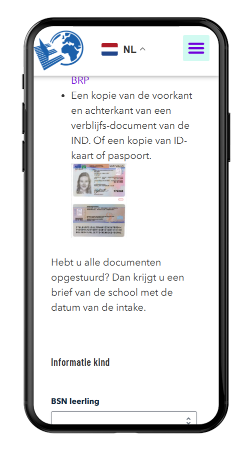 Aanmelden: de beeldhulp laat zien waar het BSN staat