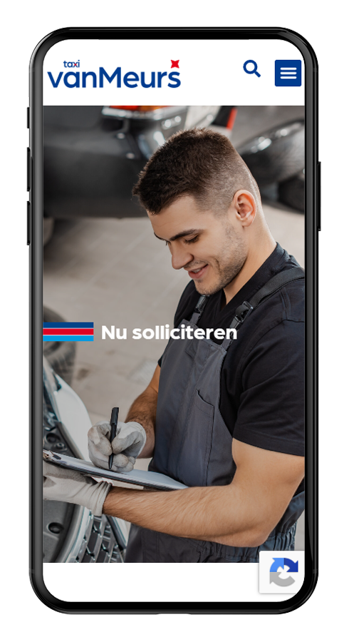 De wervingssite op de telefoon: waar de advertentie op uitkomt.